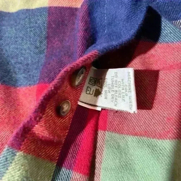 Orvis Mens Flannel Shirt L Green Blue Red Plaid Cotton Button Down Collar - Picture 3 of 8